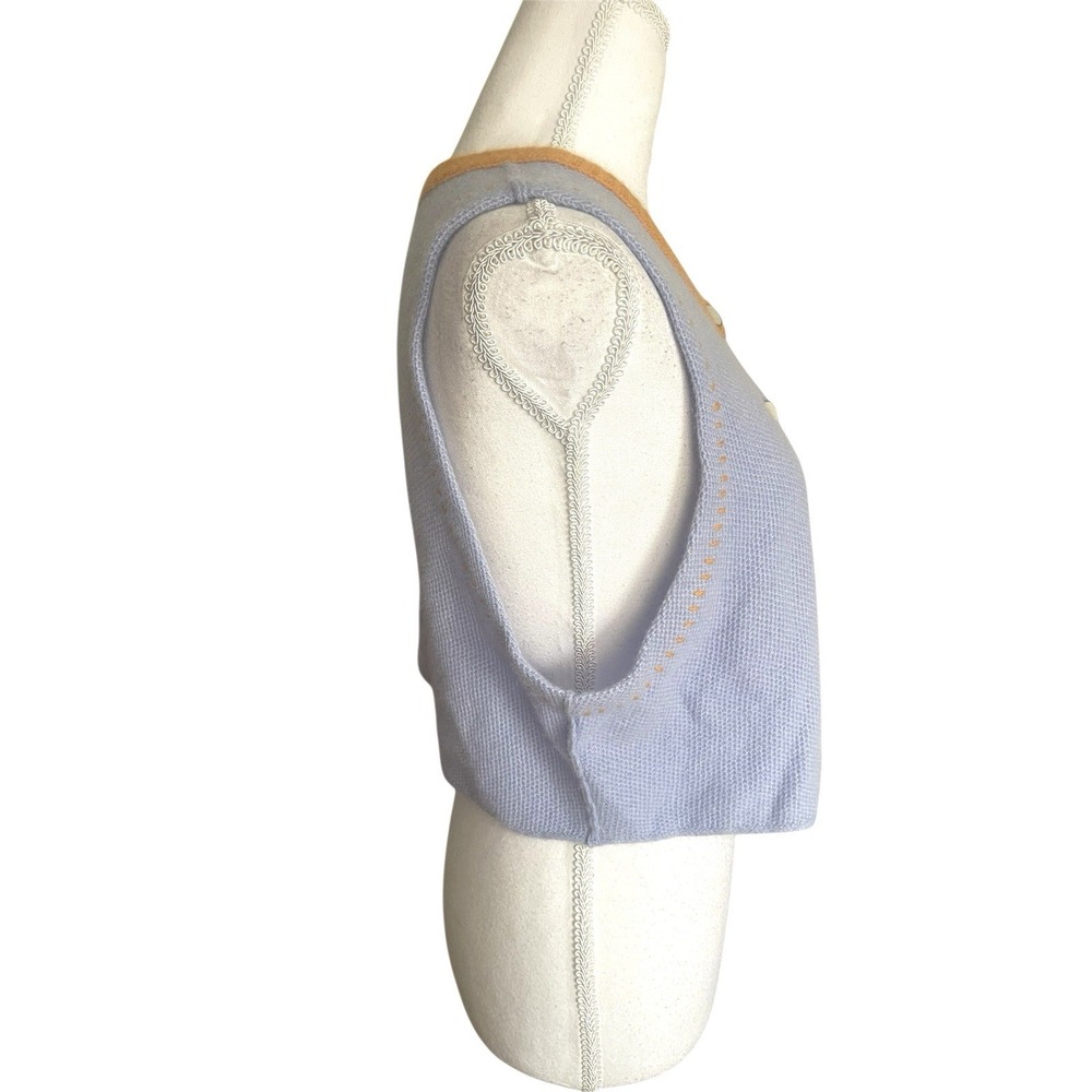 Free People Sammi‎ Cashmere Knit Sweater Vest Periwinkle Blue Pastel Retro Indie - Picture 10 of 16
